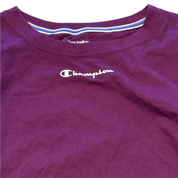 Champion Purple and White Crop-top Crew Neck Sweater - Picture 7 of 7